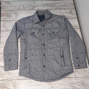 Nike 6.0 White and Blue Pinstripe Button Down Puffer Size Medium